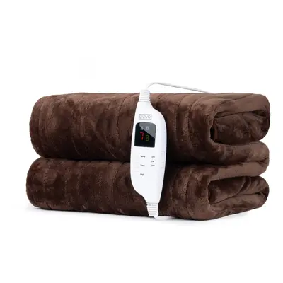 (Chocolate Brown) LIVIVO Heated Cosy Electric Blanket