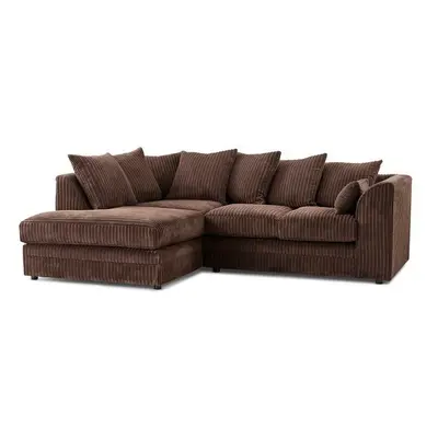 (Chocolate, Left Hand) Porto Jumbo Cord Corner Sofa