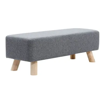 (Light Grey) Fabric Cushioned Hallway Rest Stool Footstool Ottoman Padded Pouffe Chair Seat