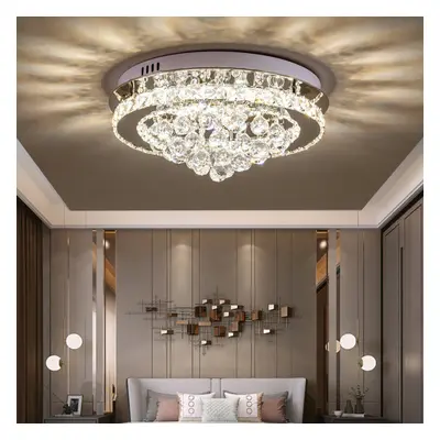 Modern Round LED Ceiling Light Crystal Chandelier Lamp 40CM Dimmable