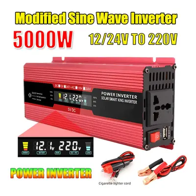 (5000W 12V To 220V) 3000/4000/5000W Modified Sine Wave Inverter 12V/24V to 220V AC Voltage Conve