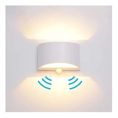 Wall Light with Motion Sensor 7W Warm White LED Wall Lights Indoor Lamp, Modern Up and Down Alum