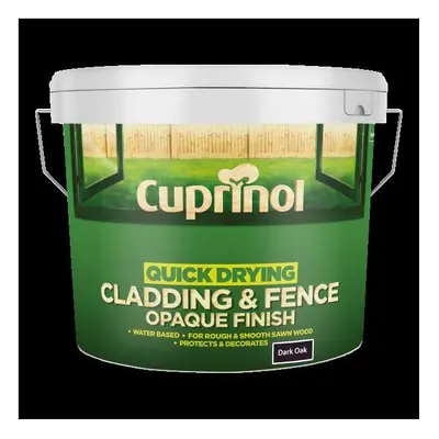 (Dark Oak) Cuprinol Quick Drying Cladding & Fence Opaque 10L