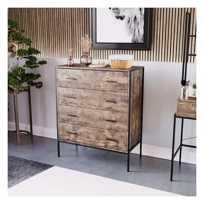 (Dark Wood) Brooklyn Drawer Chest of Drawers Bedroom Storage