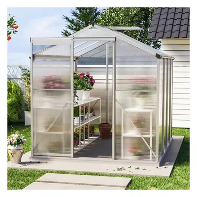 (8ft x 6ft - no Base) Outdoor Aluminium Greenhouse Glazing Garden Shade Plant Grow Shed House