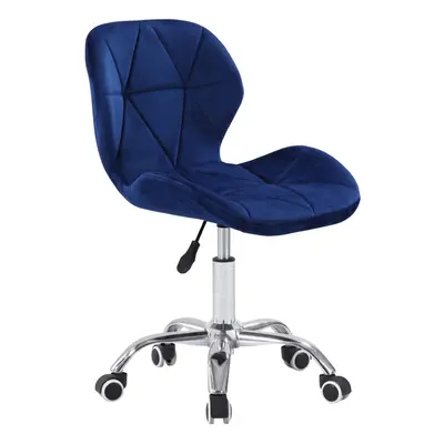 (Velvet Blue) Charles Jacobs Cushioned Swivel Office Chair