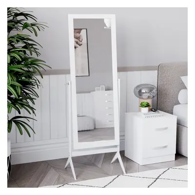 (White) Nishano Rectangle Mirror Standing Tall Swivel Frame