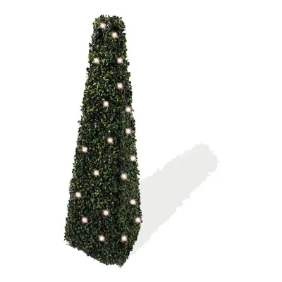 Best Artificial 3ft (90cm) Pre-Lit Pyramid Obelisk Boxwood Topiary Tree