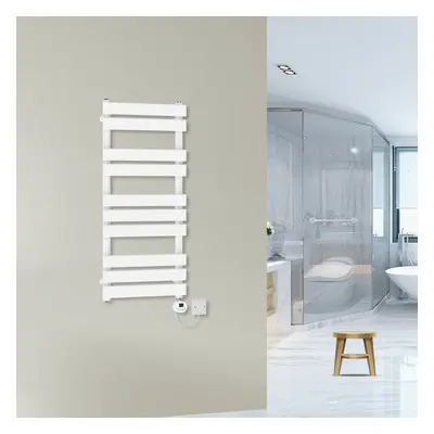 (1000x450mm-500W) WarmeHaus Prefilled Flat Panel Electric Heated Towel Rail Thermostatic Bathroo