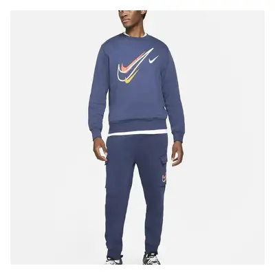 (DQ3943-410 Nike Mnes Crew Neck Tracksuit Navy L) Nike Mens Multi Swoosh Blue Crew Neck Full Tra