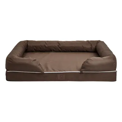 (Brown, Large) Washable Cover Cosy Dog Bed Super Thick Padding