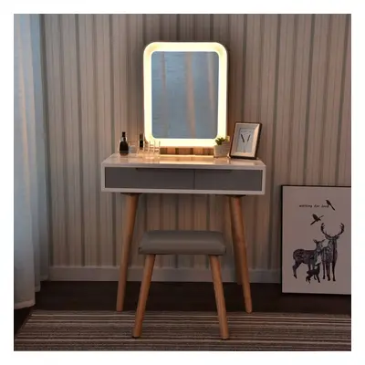 (Square Mirror) Dressing Table Modes Mirror Stool Drawer 80*40