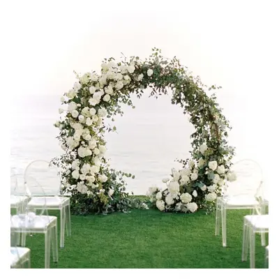 (L(2.4m)) Dual Circles Iron Wedding Archway Backdrop Stand