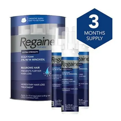 (3 Month Supply) Regaine 5% Extra Strength Hair Regrowth / Hair Loss Treatment Foam For Men