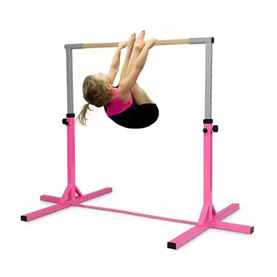 (Pink) Gymnastics Bar Adjustable Horizontal Kip High Bars