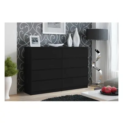 (8 Drawer) MODERN - Black Chest Of Drawers Bedroom Furniture Storage Bedside to Drawers