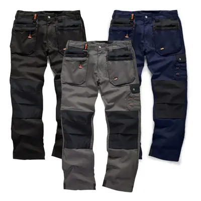 (36in Waist / 32in Leg, Navy) Scruffs WORKER PLUS Black, Graphite Grey or Navy Work Trousers (Al