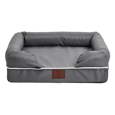 (Grey, Small) Washable Cover Cosy Dog Bed Super Thick Padding