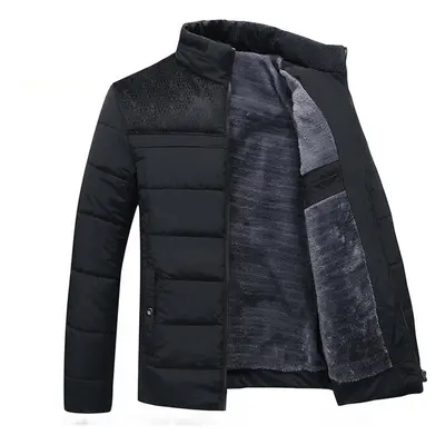 (xl, Black) Autumn and Winter Models Men's Jacket Men Middle-Aged Elderly Thick Warm Jacket Men'