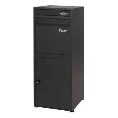 (Black) Parcel Post Drop Box Large Steel Outdoor Lockable