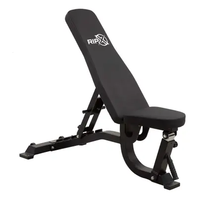 RIP X Fully Adjustable Flat | Incline | Decline FID Weight Bench - Black with Nonslip Cushions