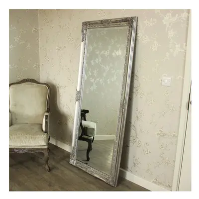 Large Ornate Silver Wall/Floor Mirror 176cm x 76cm