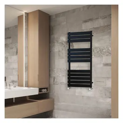 (1200x600mm) NRG Flat Panel Heated Towel Rail Bathroom Rad Radiator Black