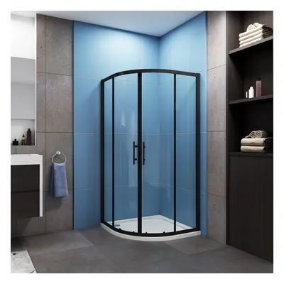 (1200x900mm) Bathroom Matt Black Quadrant Shower