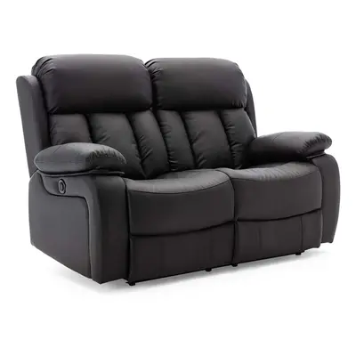 (Black, Seater) CHESTER HIGH BACK ELECTRIC BOND GRADE LEATHER RECLINER 3+2+1 SOFA ARMCHAIR SET