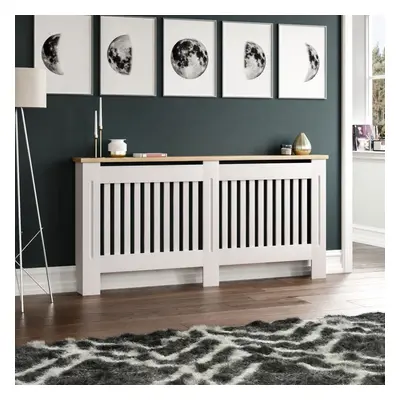 (Extra Large) Arlington Radiator Cover Heating Cabinet White Oak