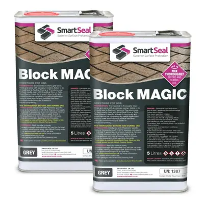 (Grey, x Litres) Smartseal Block Magic - Re-Colouring Block Paving Sealer. Superior to Concrete 