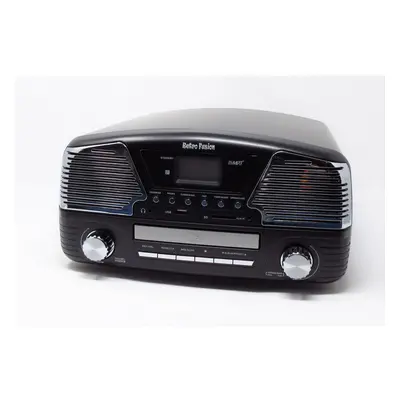 (Black) Retro Fusion Music Centre Vinyl CD MP3 Radio & USB