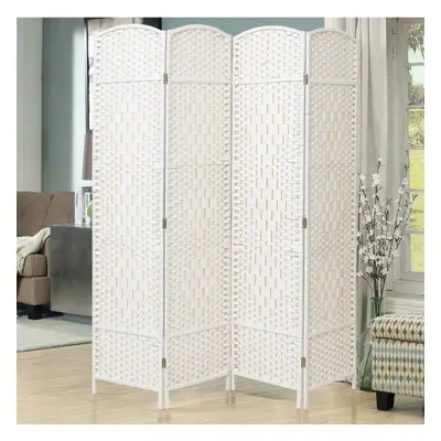 (4 Panels) Wicker Folding Room Divider Privacy Screen Separator