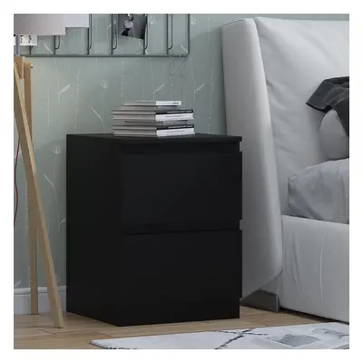 (Matt Black) Bedside Table Drawer Matt Nightstand