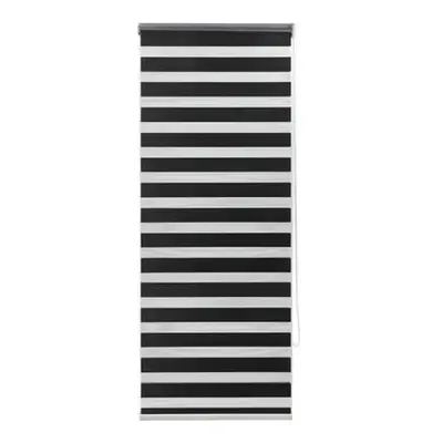 (180cm (+4cm...1.5cm Fittings )) Black Zebra Day And Night Roller Blinds Drop 165cm