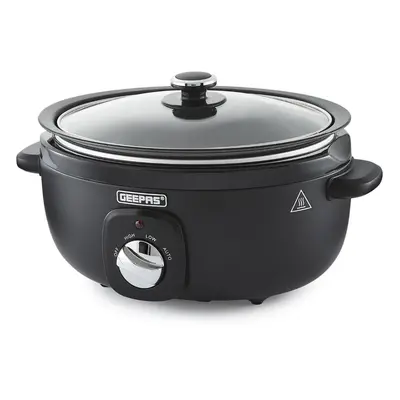 (3.5 L) Geepas Slow Cooker Temperature Settings, Black