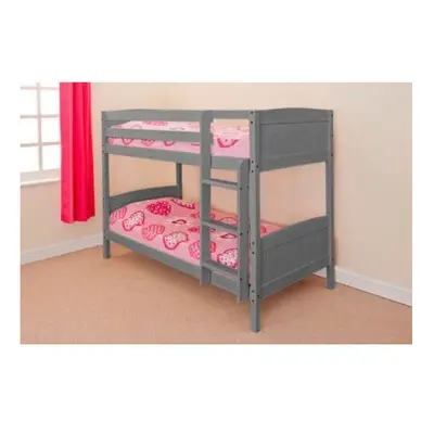 (Grey) Kensington Wooden Bunk Bed Frame | Solid Pine Bunk Bed