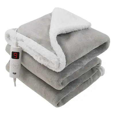 (Light Grey Reversible) Fleece Heated Electric Throw Blanket Colours