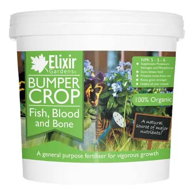 (Tub, 25kg) Elixir Gardens | Bumper Crop | Blood Fish and Bone Meal Multi-Purpose Organic-Based 