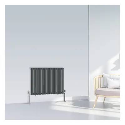 (600x767mm Single, Anthracite) NRG Oval Column Designer Radiator Horizontal Vertical Central Hea