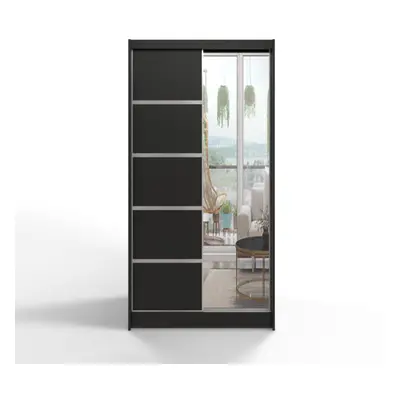 (Full Black ) Easy Diego Sliding Door Wardrobe 100cm