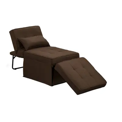 (Brown) Mito 3in1 - Pouffe Stool, Recliner Chair & Bed