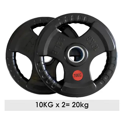 (10Kg x = 20Kg) Standard Inch Tri-Grip Rubber Weight Plates