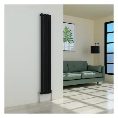 (1800 x 274mm Single, Black) Flat Panel Designer Radiator