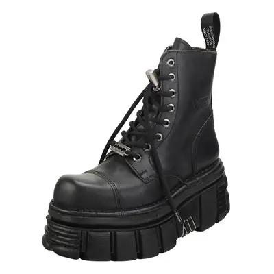 (9) New Rock Combat Boots Unisex Platform Boots in Black - UK