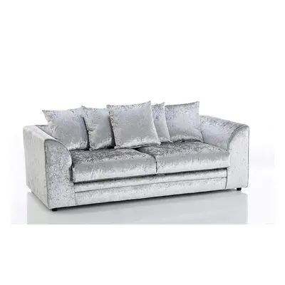 (Silver, seater) Leo Crushed Velvet & Seater Sofa Set