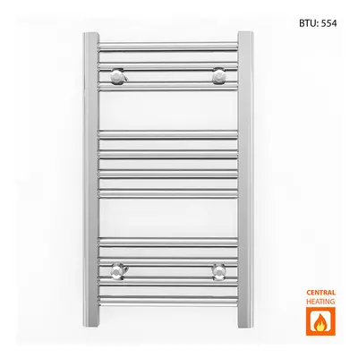 (350 x 600mm (BTU: 554)) Chrome Bathroom Designer Straight Towel Radiator