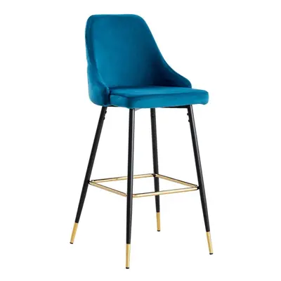 (Teal, Stools) VELVET BAR STOOLS BUTTON BACK BAR STOOLS BREAKFAST BAR STOOL Gold Tipped