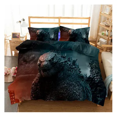 (Style 14, Double) Godzilla vs King Kong Bedding Single Double Duvet Cover SET