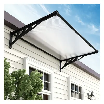 (L120*W90*H28) Black Straight Door Canopy Awning Shade Shelter